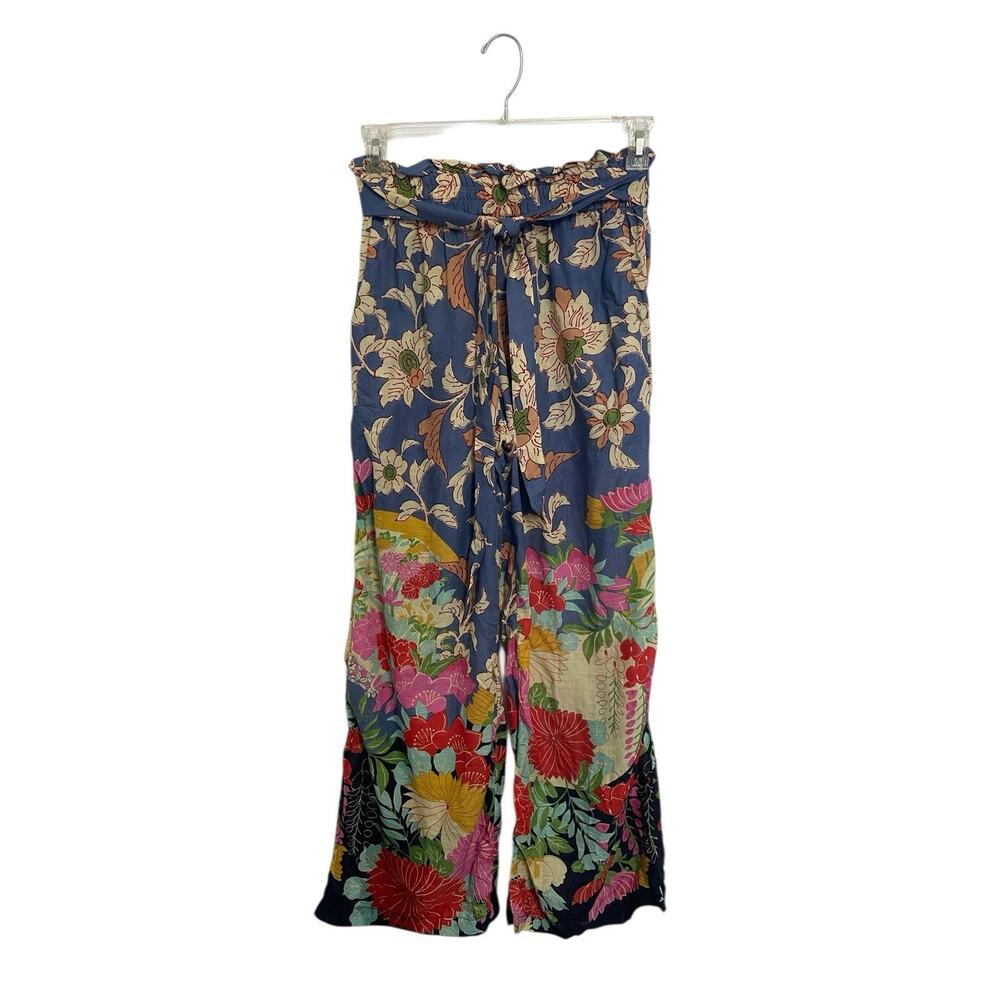 Anthropologie Leilani Floral Paperbag Wide Leg Pants Resort Wear Vacation XS - Picture 3 of 7